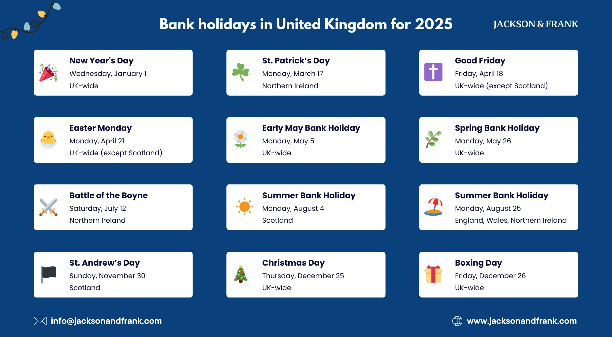 UK Bank Holidays 2025 - Full List with Regions