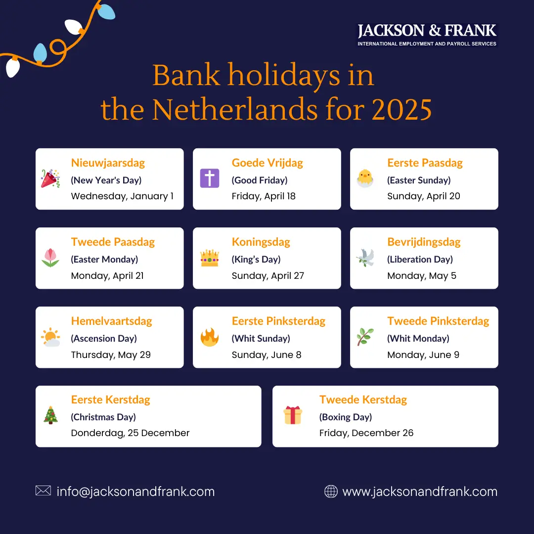 Public Holiday List Netherlands 2025